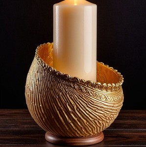 Porte-bougie en métal en forme de fleur de lotus, fait main, décoration moderne pour la maison, pièce d'appoint pour table de salon intérieur - Product Image 2