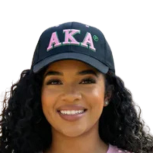 Casquette brodée en maille avec lettres grecques noires, roses et vertes, respirante et ajustable pour femmes, idéale pour les sports de plein air - Product Image 4