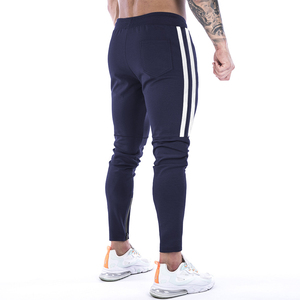 Men's <b>Slim</b> Fit <b>Jogger</b> Sweat Pants Cotton Polyester Training Trousers Side Stripe Gym Running Fitness Track Pants Zipper Hem - Product Image 3