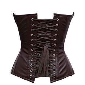 Best Selling Women's PU Leather Corset Tops Breathable Canvas Fabric High Compression Eco-Friendly Customizable Wholesale - Product Image 4