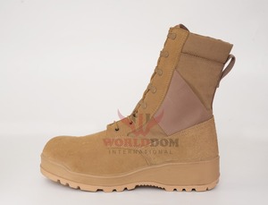 Botas Tácticas de Piel Ligeras con Cordones para Hombre, Marca Personalizada, para Actividades al Aire Libre, Impermeables, Equipo de Seguridad, Color Negro Primavera - Product Image 1
