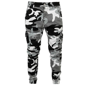 Pantalones Cargo Slim Fit para Hombre, Estampado de Camuflaje, Mezclilla de Algodón, Estilo Casual, para Otoño - Product Image 1