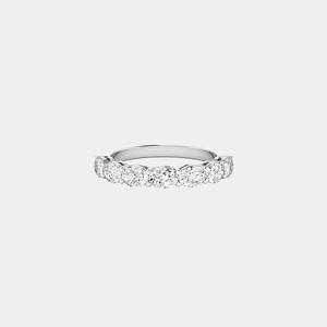 Bague demi-éternité en or 9 carats avec diamants ovales sertis à griffes, 1,00 carat au total - Product Image 2