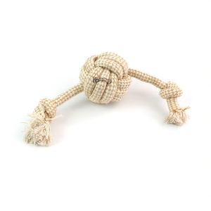 Jouet pour chien en corde de coton Yommy 28 cm, couleur naturelle, jouet à mâcher pour animaux de compagnie - Product Image 2