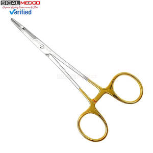 Aguja Olsen Hegar/Porta Suturas TC de Alemania, Acero Inoxidable, Anillos Dorados, 6.5 Pulgadas, Grado Premium, Manual, Certificado CE - Product Image 3