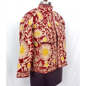A2ZCraftBazar Vintage Embroidered Cotrise <b>Jacket</b> <b>Women</b> Eco-Friendly Quick Dry Breathable Cotton Lining Full Sleeve Mandarin - Product Image 4