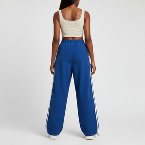 Winter Fleece <b>Lace</b> High Street Sweatpants Regular Casual <b>Elastic</b> Waist American Straight-Leg Solid Pants - Product Image 4