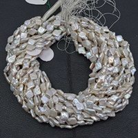 Perles de pierres précieuses en forme de cerf-volant irrégulières en perles d'eau douce blanches naturelles de 12 mm, 14 mm, 16 mm pour la fabrication de bijoux de mode au prix de gros d'usine