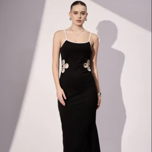 Vestido Casual de Verano para Mujer, Estilo Holgado, de Algodón y Lino, Sin Mangas, Cuello Cuadrado, Color Sólido, Vestido Largo, Logotipo Personalizado de Alta Calidad - Product Image 1