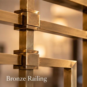 Rampe d'escalier rectangulaire en bronze pour hôtels de luxe modernes, villas et escaliers contemporains - Product Image 3