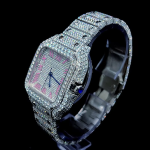 Reloj Cronógrafo Hip Hop para Hombre con Incrustaciones de Diamantes Moissanite, con Acero Inoxidable y Claridad VVS - Product Image 4