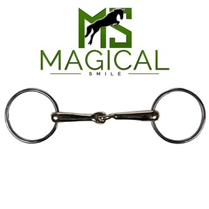 Brida de alta calidad hecha a medida con anillo suelto y curva alta de 14 mm para caballos, de plata alemana y acero inoxidable. - Product Image 6