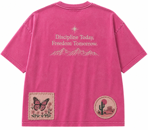 Camiseta Oversize de Lujo de Algodón Pesado 240g Rosa Estilo Minimalista Streetwear Corte Holgado Personalización Frontal Marca Privada - Product Image 1