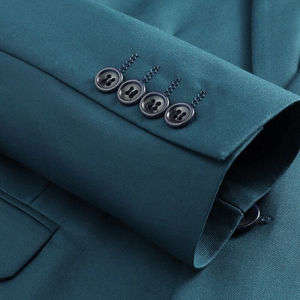 Trajes de Dos Piezas para Hombre, Corte Slim Fit, Color Sólido, Blazer y Pantalón, Traje de Oficina para Caballero, con Cierre de un Solo Botón - Product Image 3