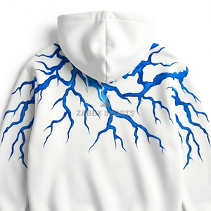 Sudadera con capucha completa para hombre, 100% algodón, OEM ODM Premium, con logotipo personalizado, forro polar grueso, ropa informal de invierno - Product Image 1