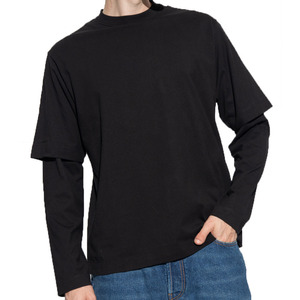 เสื้อยืดผู้ชายคอตตอน 100% 280gsm ล้างสีแบบแอซิดวอช แขนเสื้อสองชั้น รุ่นใหม่ปี 2024 แบบสั่งทำพิเศษ - Product Image 3