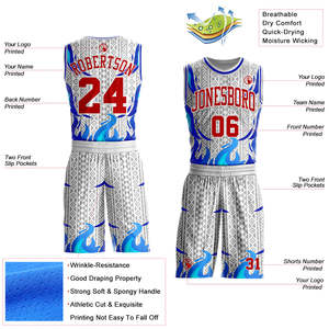 Custom Services Red White Basketball Uniform Set Premium Recycled OEM Polyester Team Jersey Shorts Anti-Bacterial Sublimated - Product Image 2