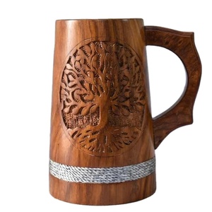 Usine directe Vintage Grain de bois gros ventre bière tasses Logo personnalisé tasse en bois tasses en bois 2025 accessoire - Product Image 1