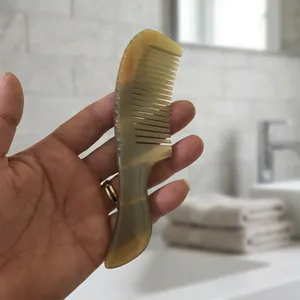 Natural Horn Hair <b>Comb</b> Handmade <b>Wide</b> Tooth Detangling and Styling <b>Comb</b> for Men Women, Smooth Polished Grooming Accessory . - Product Image 2