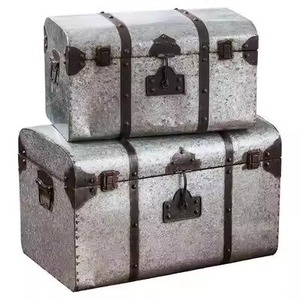 Coffre de voyage en aluminium bleu marine très vendu avec ceintures en similicuir premium et fermoir de sécurité - Product Image 6