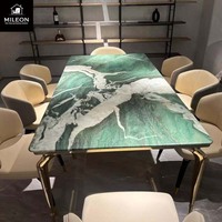 Ensembles de tables à manger en marbre sur mesure, formels et élégants, meubles de salle à manger modernes et luxueux, fabriqués à Foshan, Chine