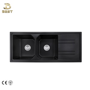 Lavabo Doble de Lujo Moderno para Baño, de Cuarzo y Mármol, 10 mm de Grosor, con Garantía de Más de 5 Años, Acabado Cepillado, Grifo Incluido - Product Image 3