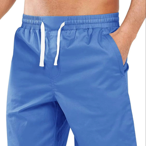 Shorts décontractés pour hommes, légers, en tissu de coton doux, taille élastique, confortables, pour la salle de sport, la course à pied, la détente, la plage, pour hommes - Product Image 1