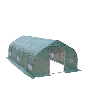 10 'X 20' Tunnel serra con Ripstop Leno copertura a freddo telaio riavvolgi maglia finestre tetto picco TMG-GH1020P per uso agricolo - Product Image 4