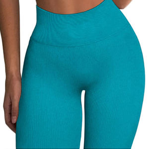Nouveauté : Ensemble de leggings de yoga et soutien-gorge de sport sur mesure, grande taille, uni, pour femmes, avec design sans couture, Spandex/Nylon OEM - Product Image 4