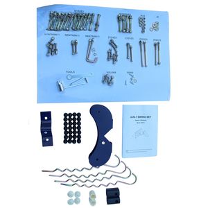 Set Altalena in Metallo a Forma di A con Scivolo, Blu Verde Arancione - Product Image 4