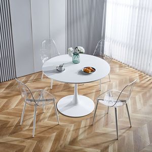 Set di 4 Sedie da Pranzo con Gambe in Metallo e Sedute in Plastica - Product Image 6