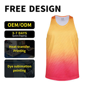 100% Polyester Running Tank <b>Top</b> Custom Thermal Sublimation Men Light Weight Fitness Tank <b>Tops</b> - Product Image 4