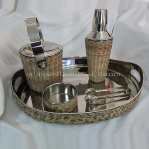 18 10 Stainless Steel Ice Bucket With Seashell Inlay Cocktail Shaker Jigger Strainer Opener Mixing Spoon <b>Bar</b> <b>Tools</b> MOP Inlay - Product Image 6