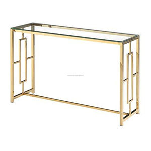 Fabriqué à la main contemporain finition dorée haute brillance Table console meubles de salon Table d'appoint en métal fait à la main - Product Image 4