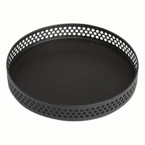 Elegant <b>Gold</b> Plated Oval Decorative <b>Tray</b> with Perforated Design Traditional Style <b>Serving</b> Dish for Home Decoration - Product Image 2