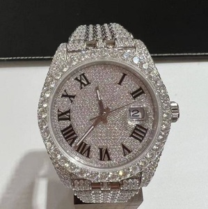 DAZZLING JEWELS นาฬิกาหรูหราสำหรับทุกเพศทุกวัย ประดับเพชร ระบบกลไกอัตโนมัติ แสดงวันที่แบบอนาล็อก ตัวเลขโรมัน สายสแตนเลส - Product Image 1