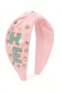 Diadema con Cuentas de la Bandera de EE. UU., Estilo Elegante, para el 4 de Julio, con Pedrería y Nudos, para Mujeres y Niñas, Diseños Personalizados de Boutique - Product Image 4