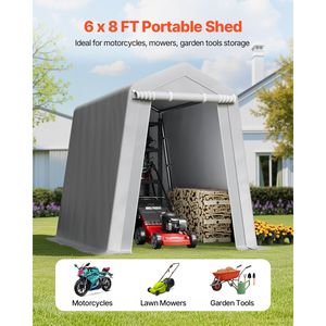 Tenda da Esterno Resistente 6 X 8 Piedi, Capanno Portatile Impermeabile con Porta a Rullo e Prese d'Aria per Uso in Giardino - Product Image 4