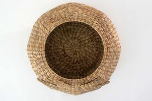 Panier rond en jacinthe d'eau avec motif visage de chat, panier de rangement fait main, vente en gros, écologique, fabriqué au Vietnam - Product Image 4