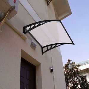 HT 100 X 80 Door and Window <b>Rain</b> Cover Eaves <b>Canopy</b> with White and Black Bracket - Product Image 3