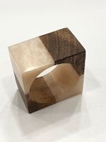 Anneau de serviette carré en bois avec incrustation de résine turquoise, décoration de table moderne pour mariages et fêtes, largeur 5 cm, design durable
