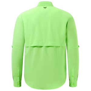 เสื้อเชิ้ตแขนยาวสีเขียวล้วนสำหรับผู้ชาย ทรงปกติ ผ้าฝ้ายแห้งเร็ว - Product Image 2