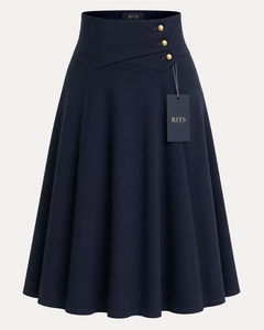 Falda Mini Plisada de Cintura Alta para Mujer, Color Negro Sólido, Elegante, con Bolsillos Decorativos, Tejido de Spandex/Poliéster Antiarrugas de Secado Rápido, Marca Rits Enterprises - Product Image 2