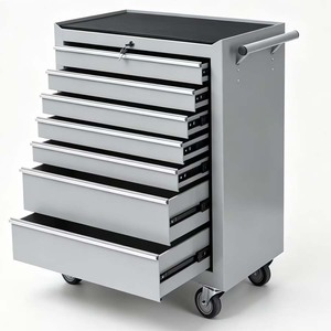 Industrial 1 Drawer 2 Door <b>Tool</b> <b>Cabinet</b> Steel Mobile Storage Cart for Garage Workshop Organization - Product Image 1