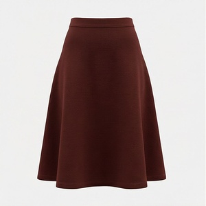 Women A-Line Knee-Length Skirt Solid Color Polyester Comfortable Regular Waistline All Seasons Wear - Product Image 1