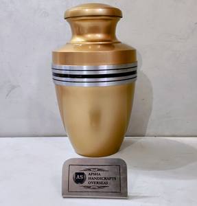 Urna de Metal Antigua Dorada y Plateada al por Mayor, Estilo Americano/Europeo, Urna Funeraria para Adultos para Guardar Cenizas - Product Image 1