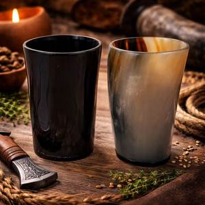 Verre à shot personnalisé en corne de buffle, fait main par un artisan, tasse à boire rustique naturelle, accessoire de service pour bar, collection - Product Image 6