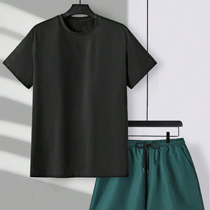 Ensemble T-shirt et Short Personnalisable de Qualité Supérieure 2026 pour Homme et Femme – Style Décontracté Vintage, T-shirt Uni et Survêtement à Prix de Gros - Product Image 2