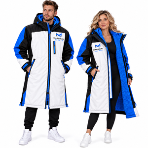 Personalized Waterproof Sherpa Change Robe Full Zip Hooded Windproof Long Surfing <b>Coat</b> Warm Outdoor Swim & Beach Wear - Product Image 3