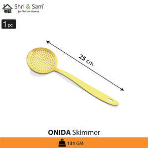 Onida Stainless Steel Skimmer with Gold PVD Coating <b>Colander</b> & Strainer - Product Image 3